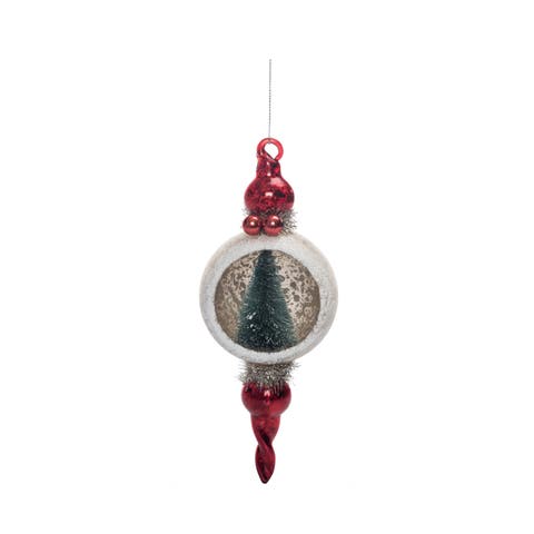 Holiday Sisal Tree in Glass Globe Ornament Multicolor Decoration