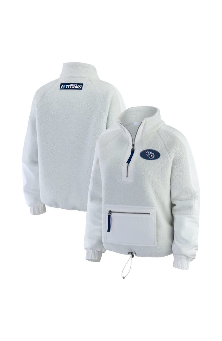 WEAR by Erin Andrews Women
s WEAR by Erin Andrews White Tennessee Titans Polar Fleece Half-Zip Jacket, Main, color, White