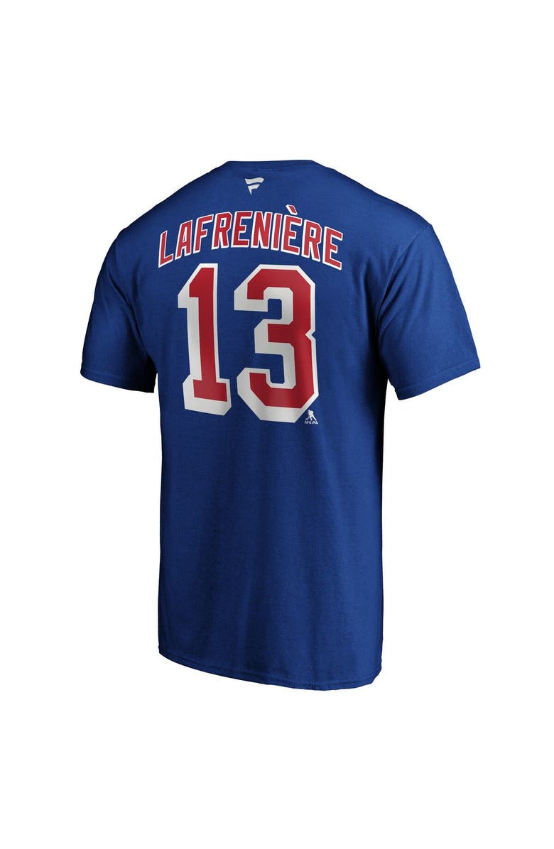 FANATICS Men's Fanatics Branded Alexis Lafreniere Blue New York Rangers Big & Tall Name & Number T-Shirt, Alternate, color, Blue