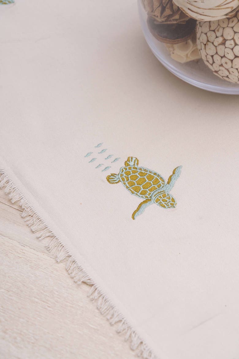 Baby Sea Turtle Coastal Dining Table Runner, Alternate, color, Blue