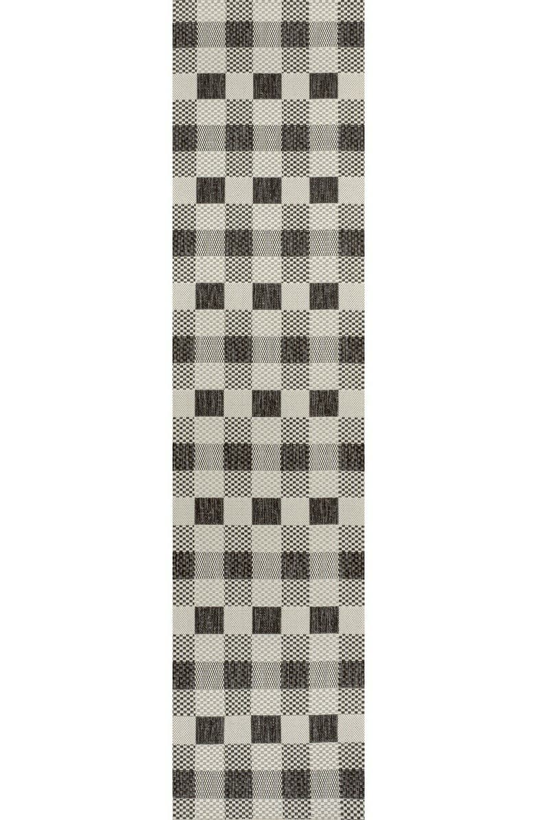 JONATHAN Y Darcy Traditional Geometric Bold Gingham Indoor/Outdoor Area Rug, Alternate, color, Black/Cream