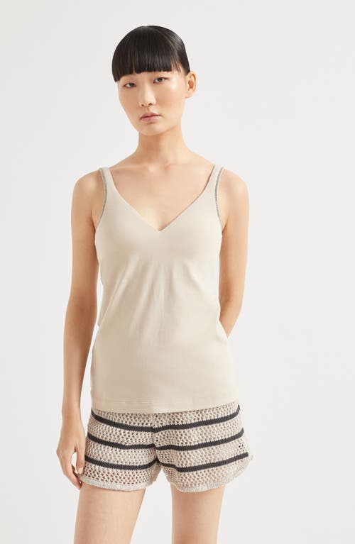 Brunello Cucinelli Jersey Top In Sand