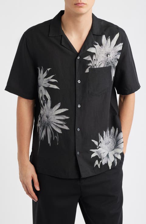 Floraze Floral Graphic Button-Up Camp Shirt