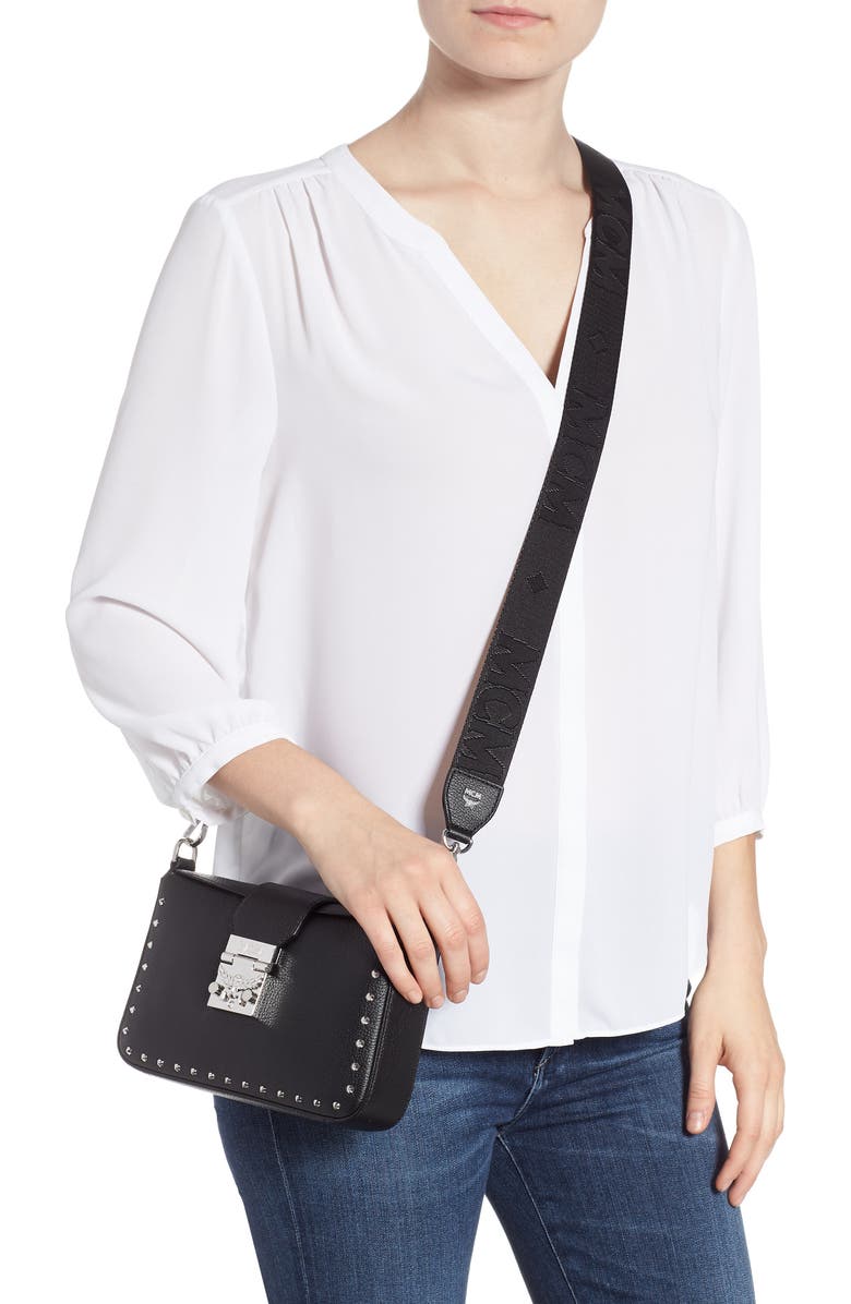 MCM XS Park Avenue Kasion Stud Leather Crossbody Bag, Alternate, color,