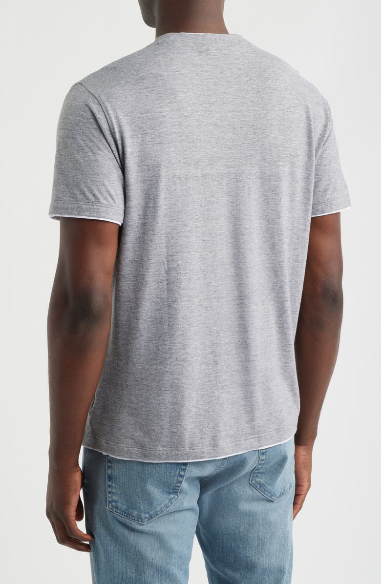 AG Como Double Layer Crewneck T-Shirt, Alternate, color, Heather Grey/True White