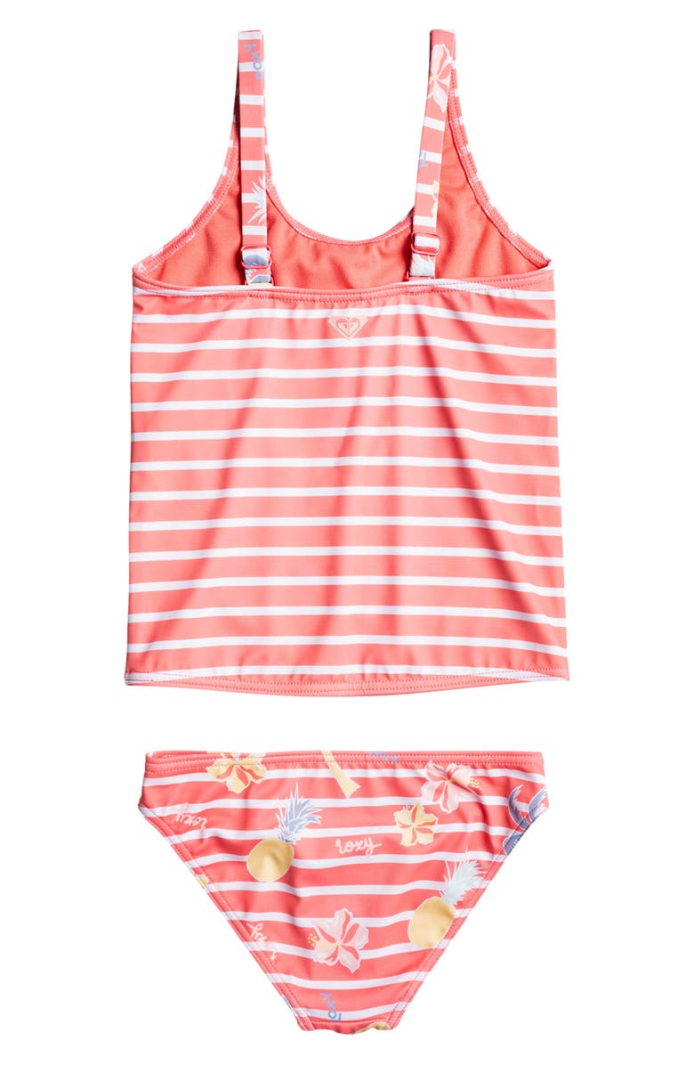 Roxy Kids' Little Pineapple Stripe Two-Piece Swimsuit, Alternate, color, 