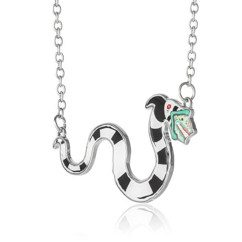 Beetlejuice Sandworm Pendant Necklace, 18"+3" In Metallic