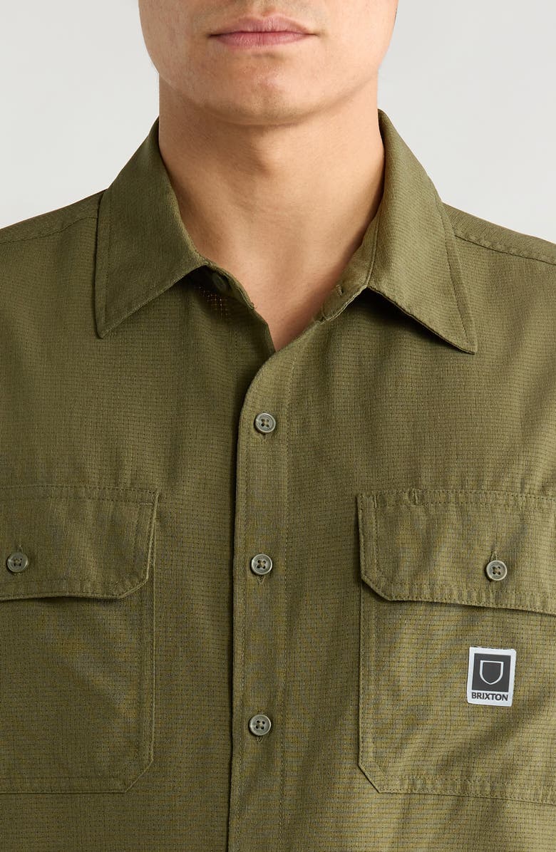 Brixton Journey Water Resistant Performance Button-Up Shirt, Alternate, color, Dark Olive