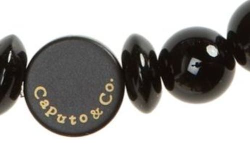 Caputo & Co Evil Eye Beaded Stretch Bracelet In Black