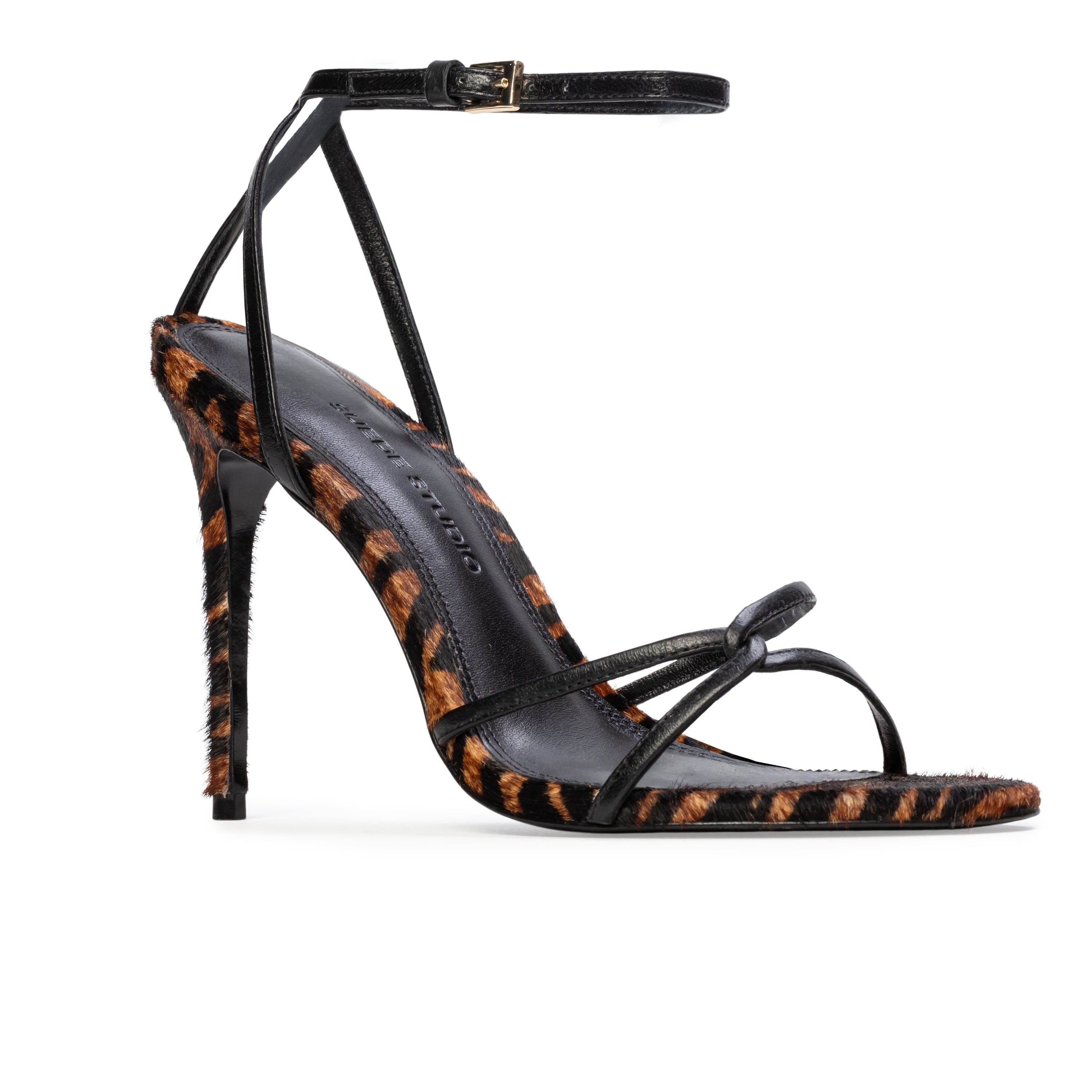 Miley 100 Sandal, Alternate, color, Brown Zebra Pony Hair