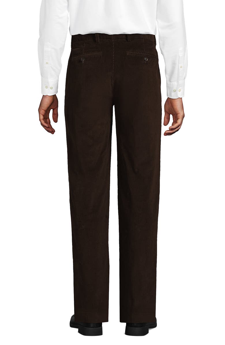 Lands' End Corduroy Comfort Waist Classic Fit Pleated Front Pant, Alternate, color, Rich Coffee