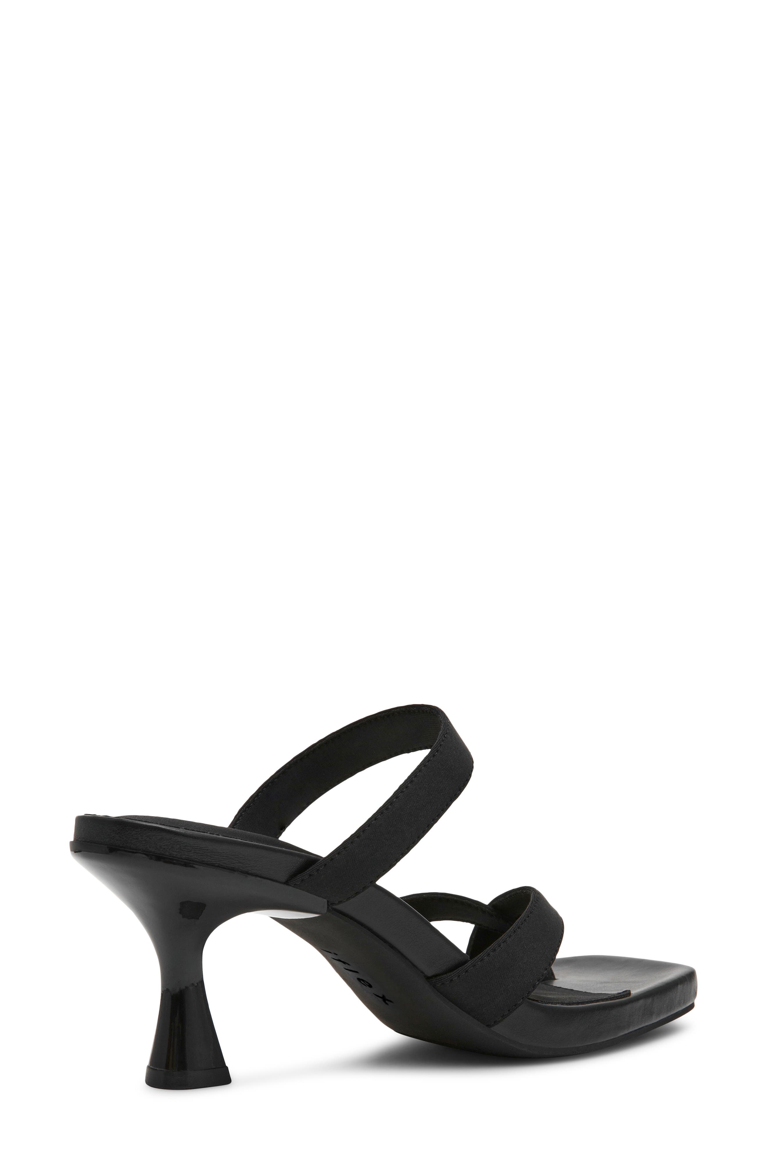 Anne Klein Jevelli Toe Loop Sandal, Alternate, color, Black Stretch
