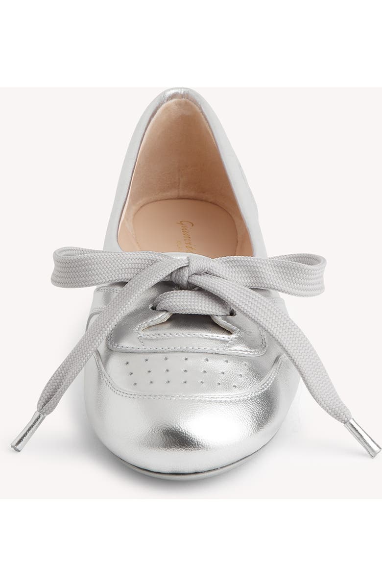 Gianvito Rossi Vault Ballerina, Alternate, color, Metallic Silver Nappa