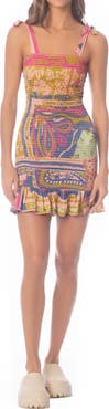 Maaji Hankie Lua Smocked Multifit Cover-Up Minidress