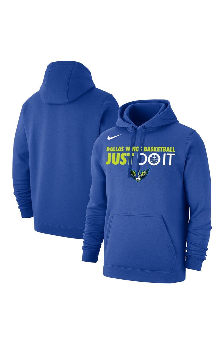 Nike Unisex Nike Blue Dallas Wings Just Do It Club Pullover Hoodie, Main, color, Blue