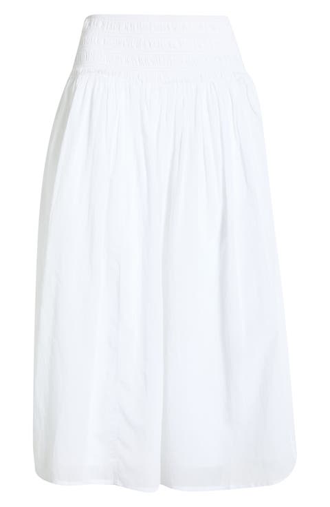 Smock Waist Midi Skirt