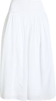 Open Edit Smock Waist Midi Skirt