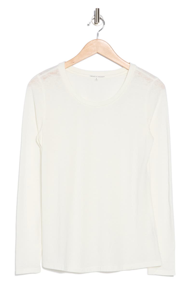 Burnout Long Sleeve T-Shirt, Alternate, color, WHITE