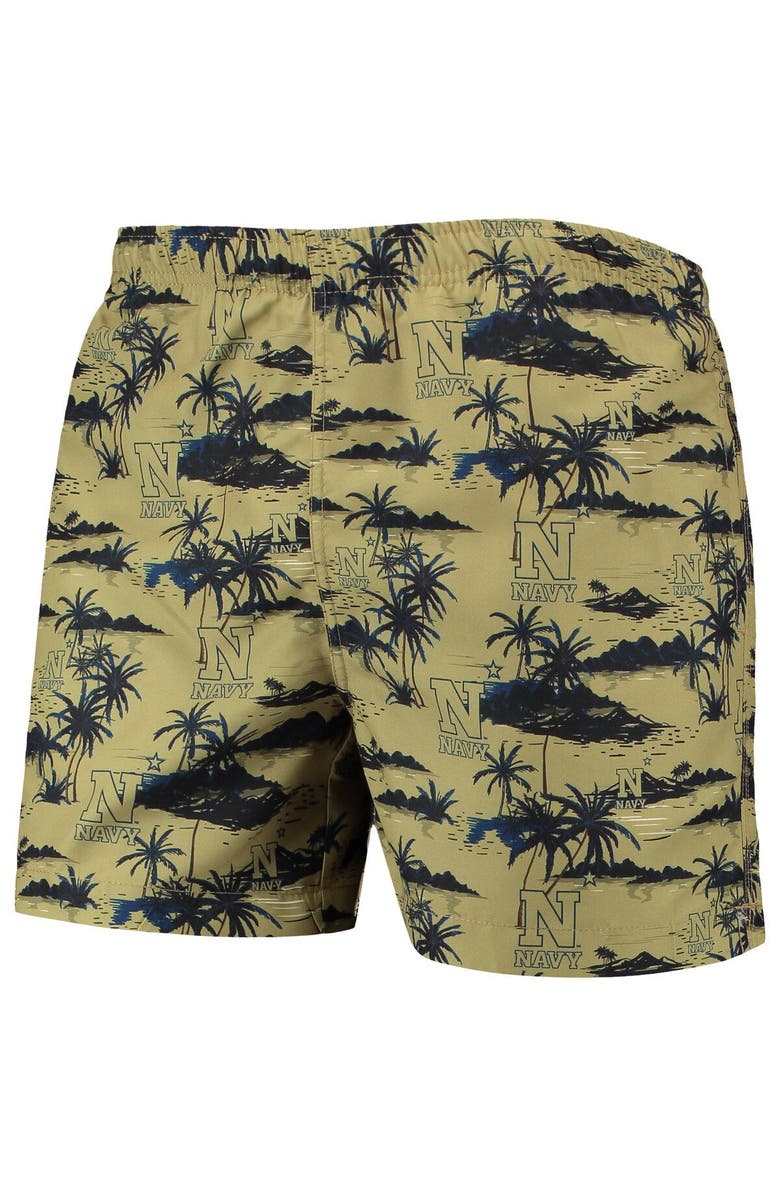 FOCO Men's FOCO Gold Navy Midshipmen Island Palm Swim Trunks, Alternate, color, Gold