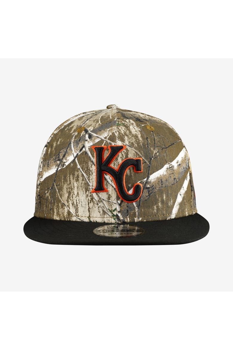 Men's New Era Camo Kansas City Royals Realtree Orange Pop 9FIFTY Snapback Hat, Alternate, color, Camo