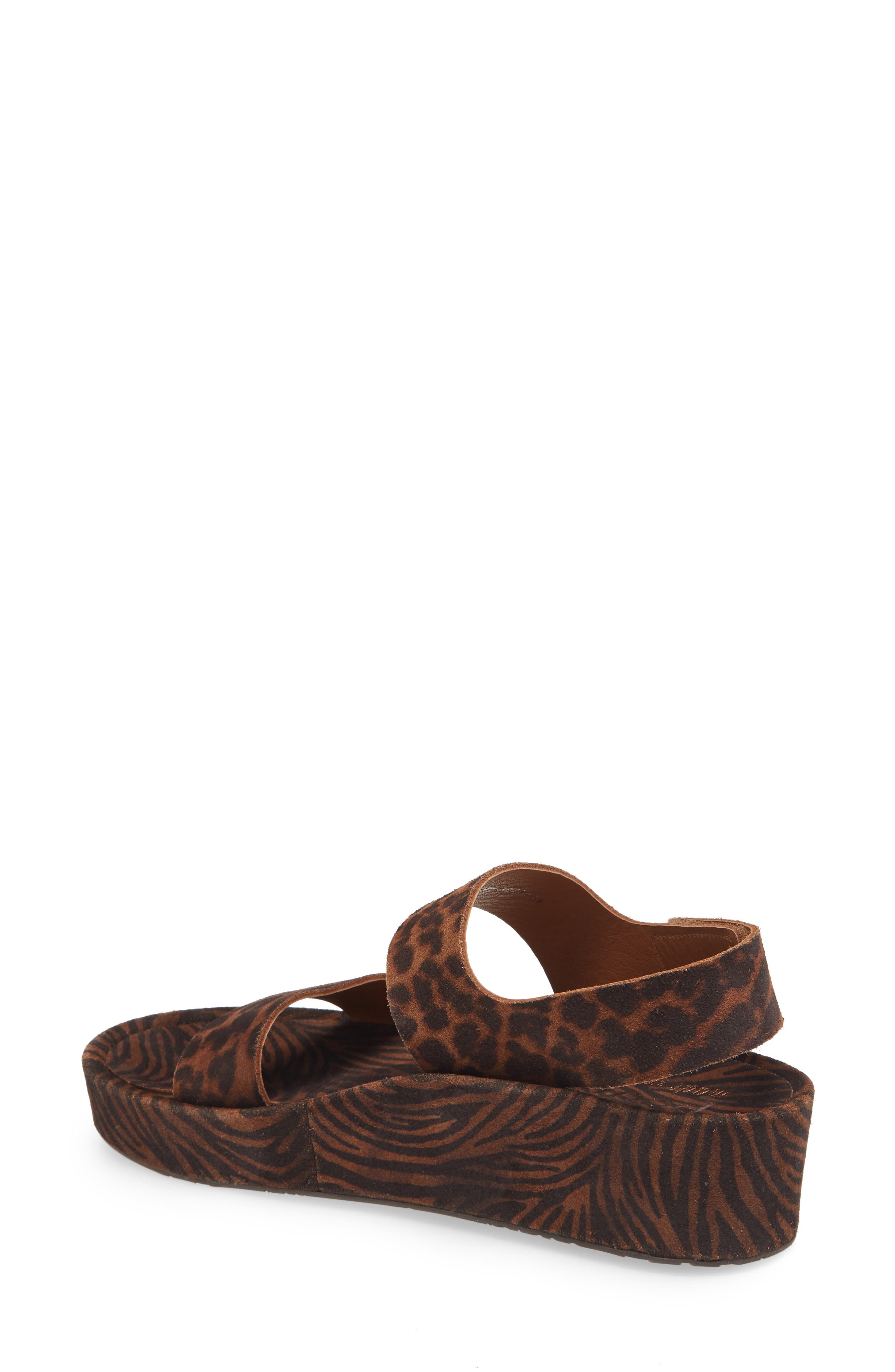 Pedro García Lacey Footbed Sandal, Alternate, color, HAZELNUT ZEBRA/ LEOPARD