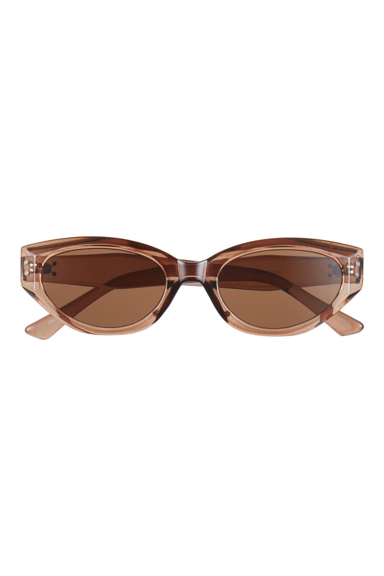 50mm Oval Sunglasses, Main, color, CLEAR BROWN