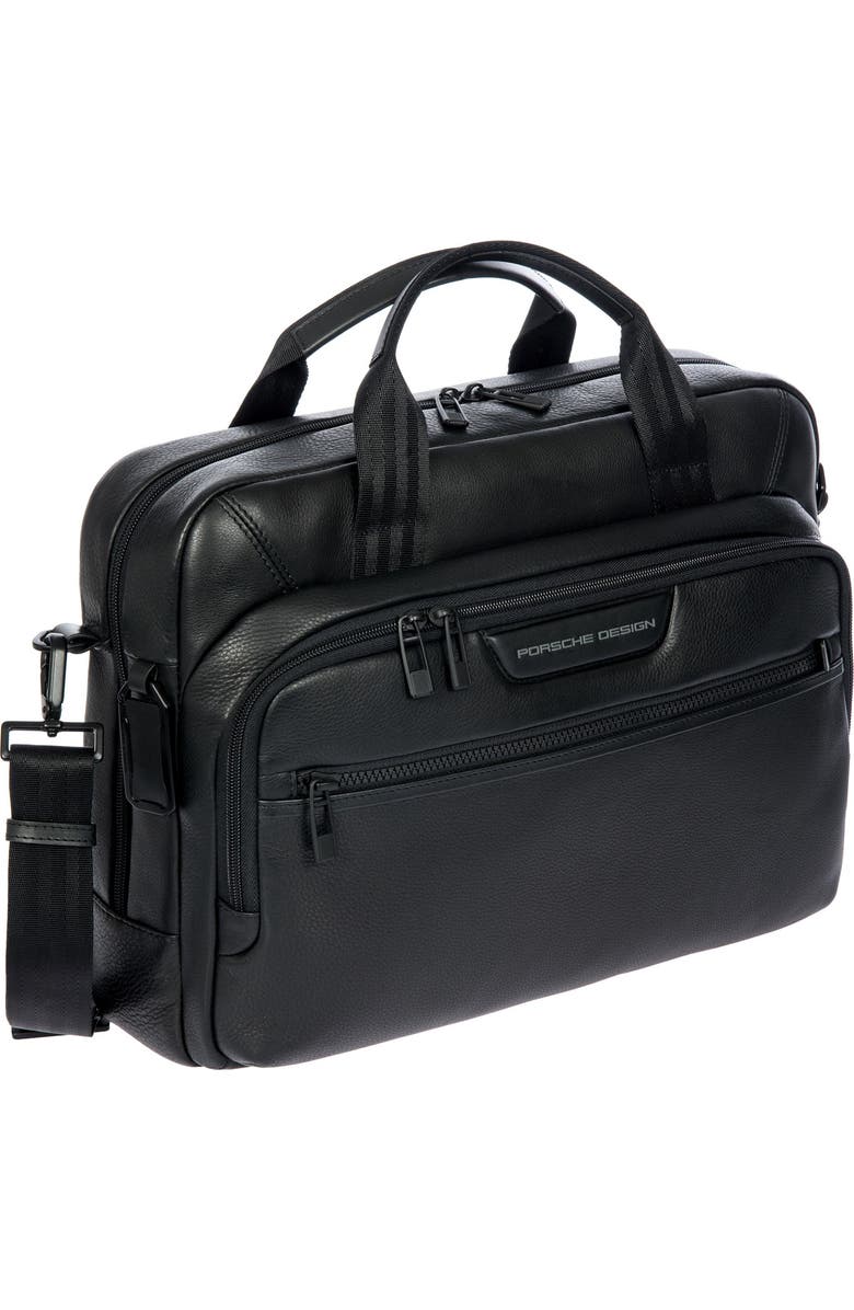 Porsche Design by Bric's Roadster Leather EVO Briefcase, Alternate, color, Black