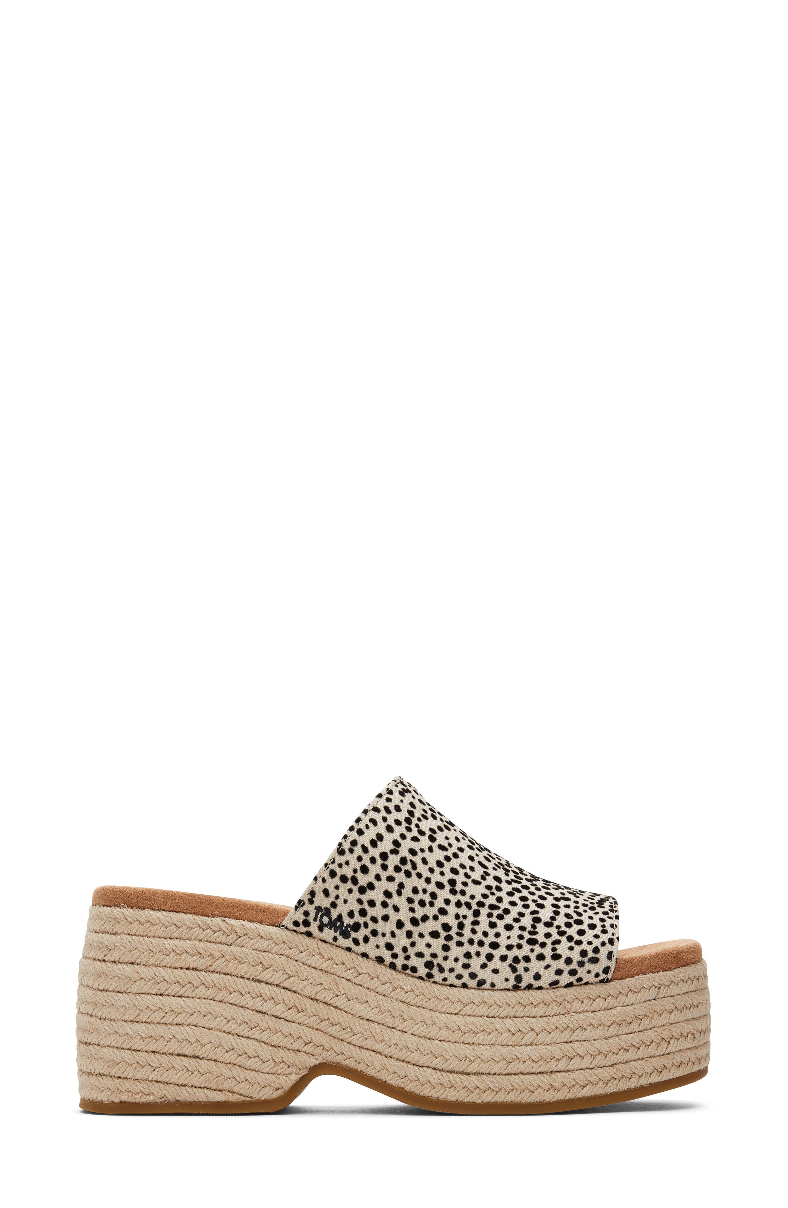 TOMS Lailam Espadrille Platform Slide Sandal, Alternate, color, 