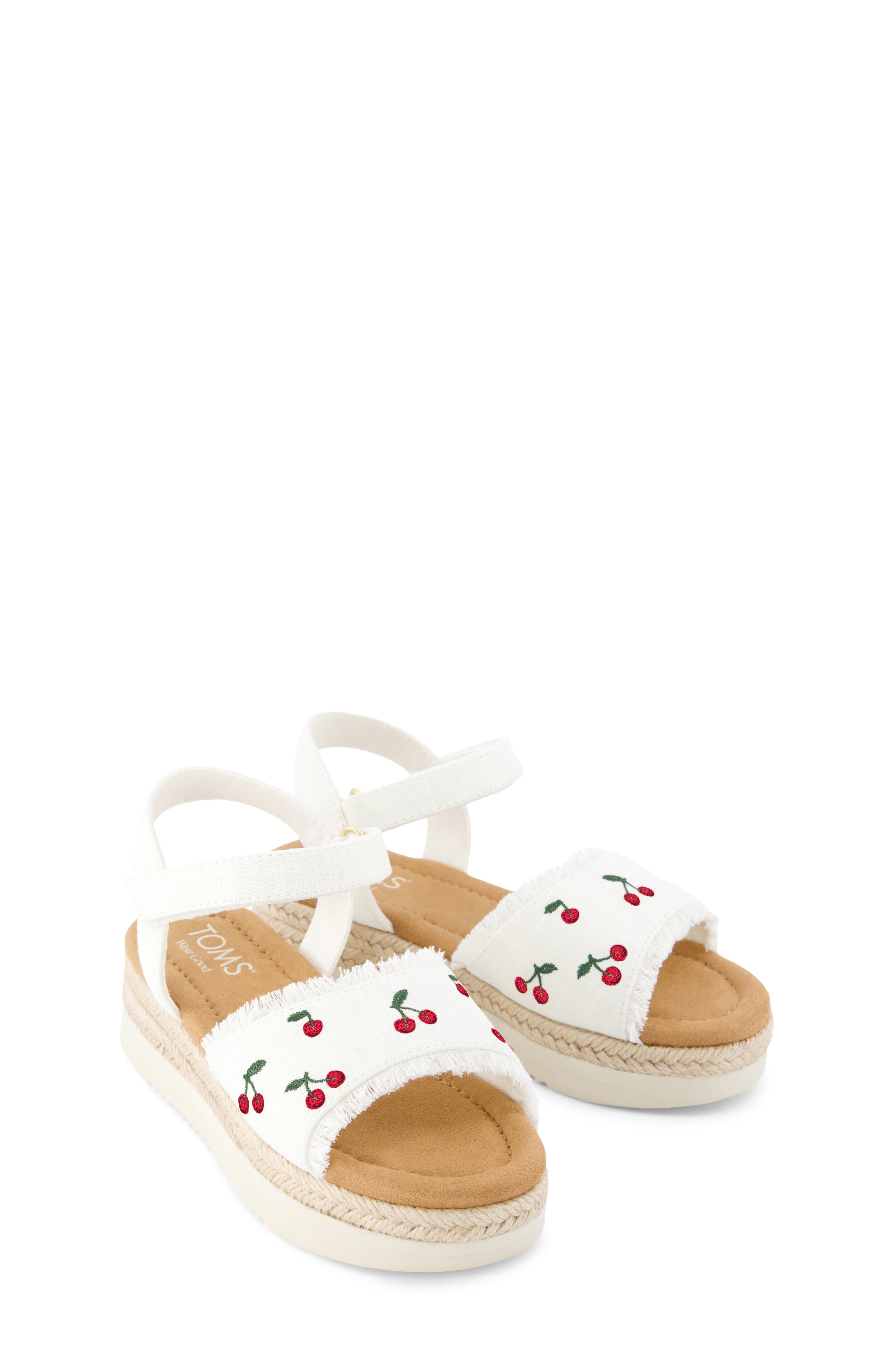 TOMS Kids' Diana Espadrille Ankle Strap Platform Wedge Sandal, Alternate, color, 