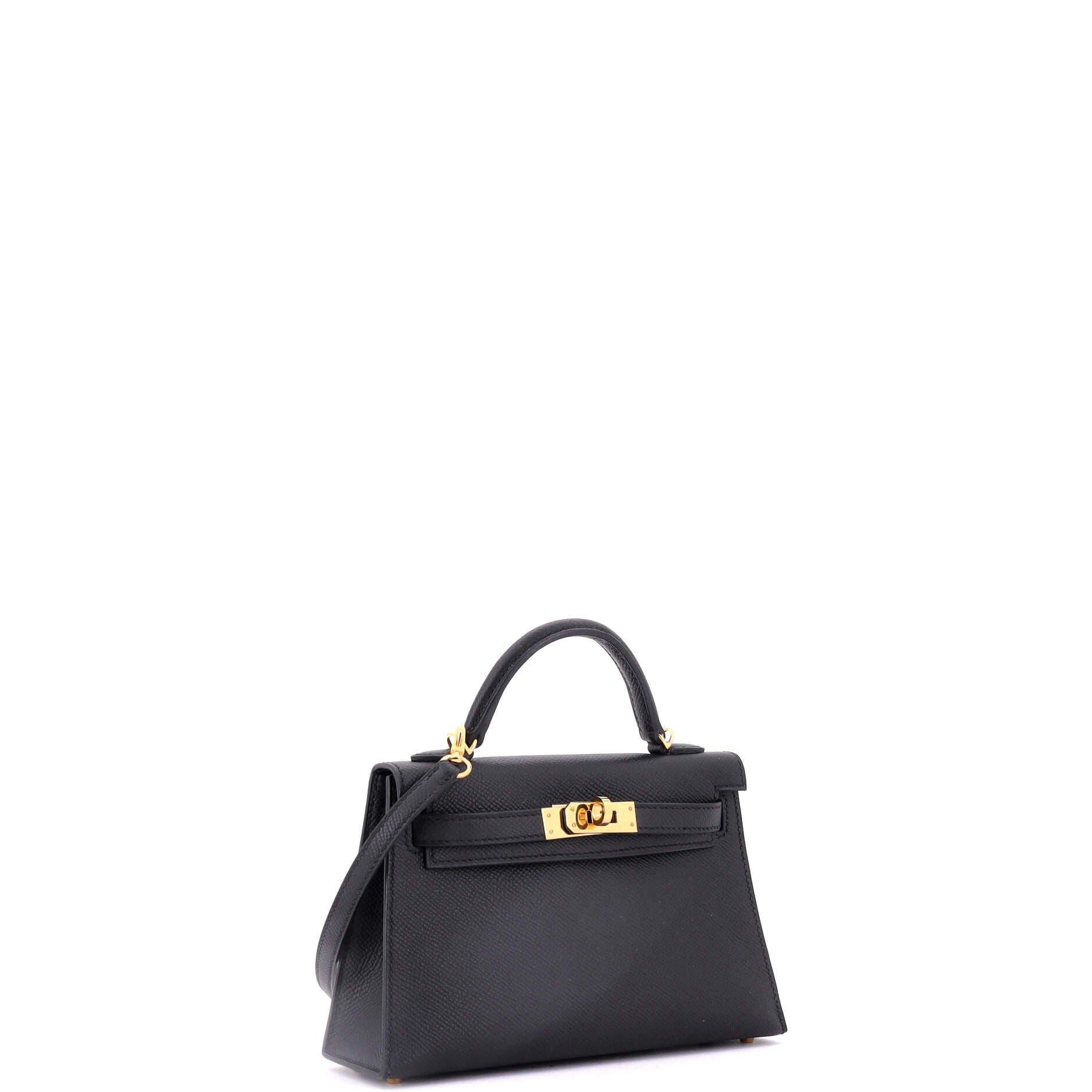 Pre-Owned Hermes Kelly Mini II Bag Black Epsom with Gold Hardware 20, Alternate, color, 