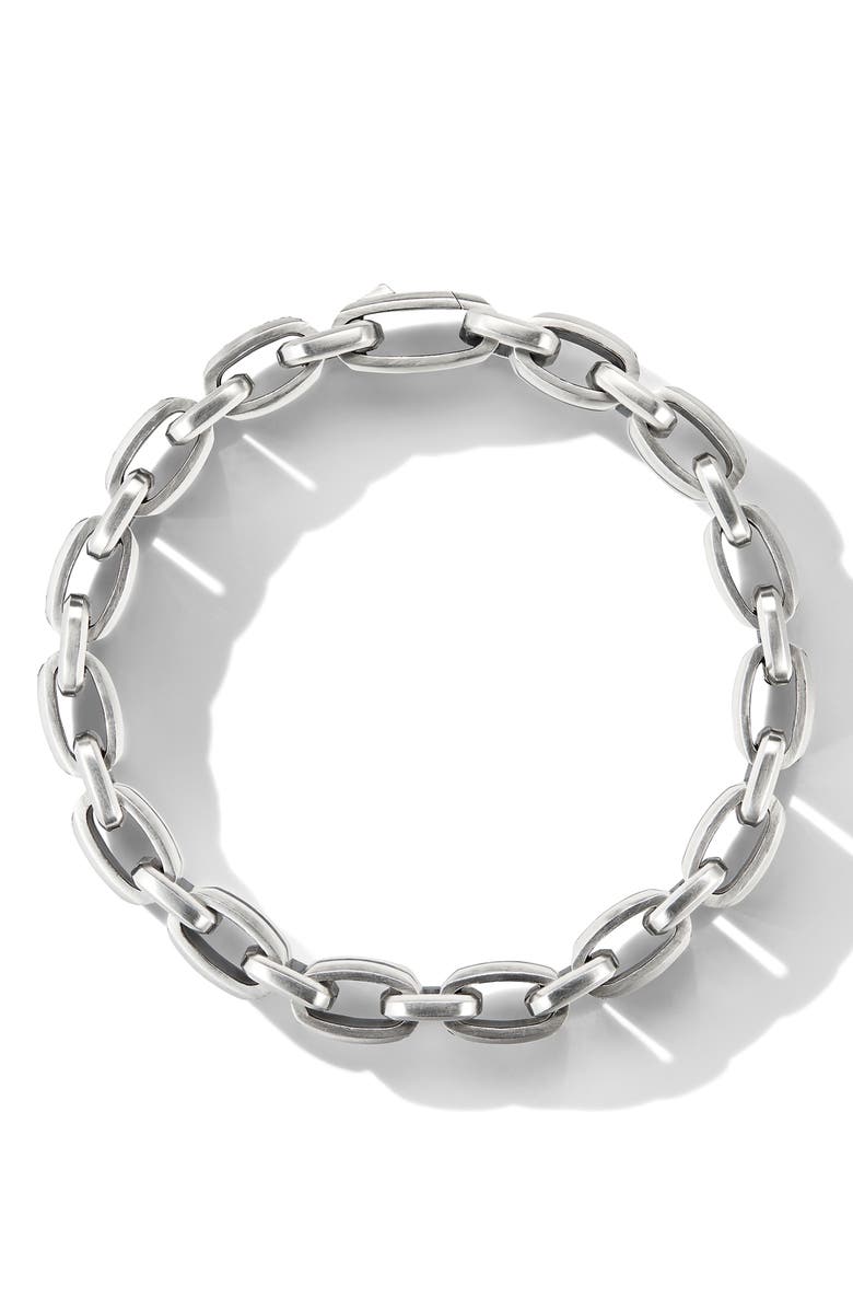 David Yurman Deco Beveled Link Bracelet in Sterling Silver with Diamonds, 7.5mm, Alternate, color,