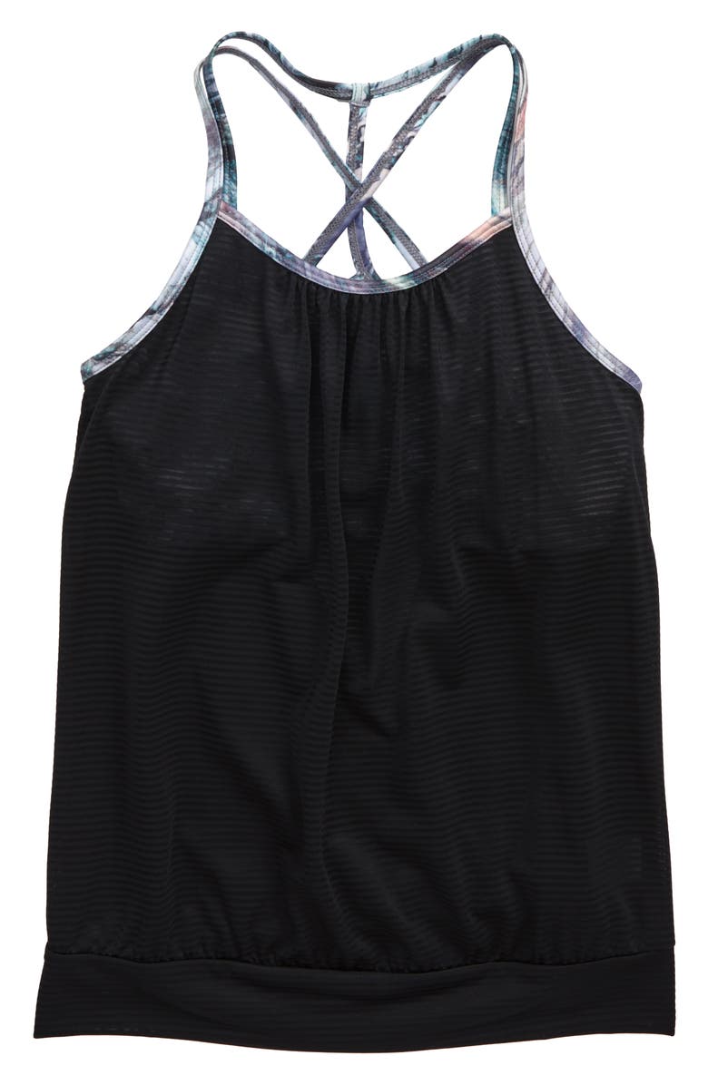 Zella Girl Layered Cross Back Tank, Main, color,