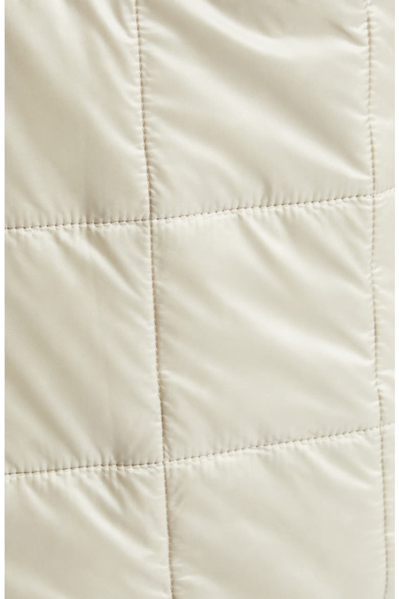 Tipule Box Quilted Down Jacket with Faux Fur Trim, Alternate, color, BEIGE
