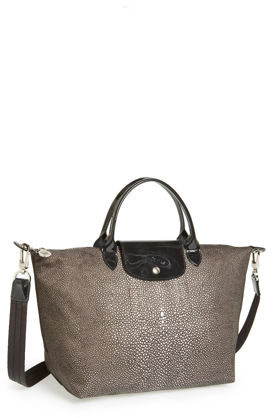 'Le Pliage - Neo Fantaisie Medium' Canvas Tote, Main, color, IRON