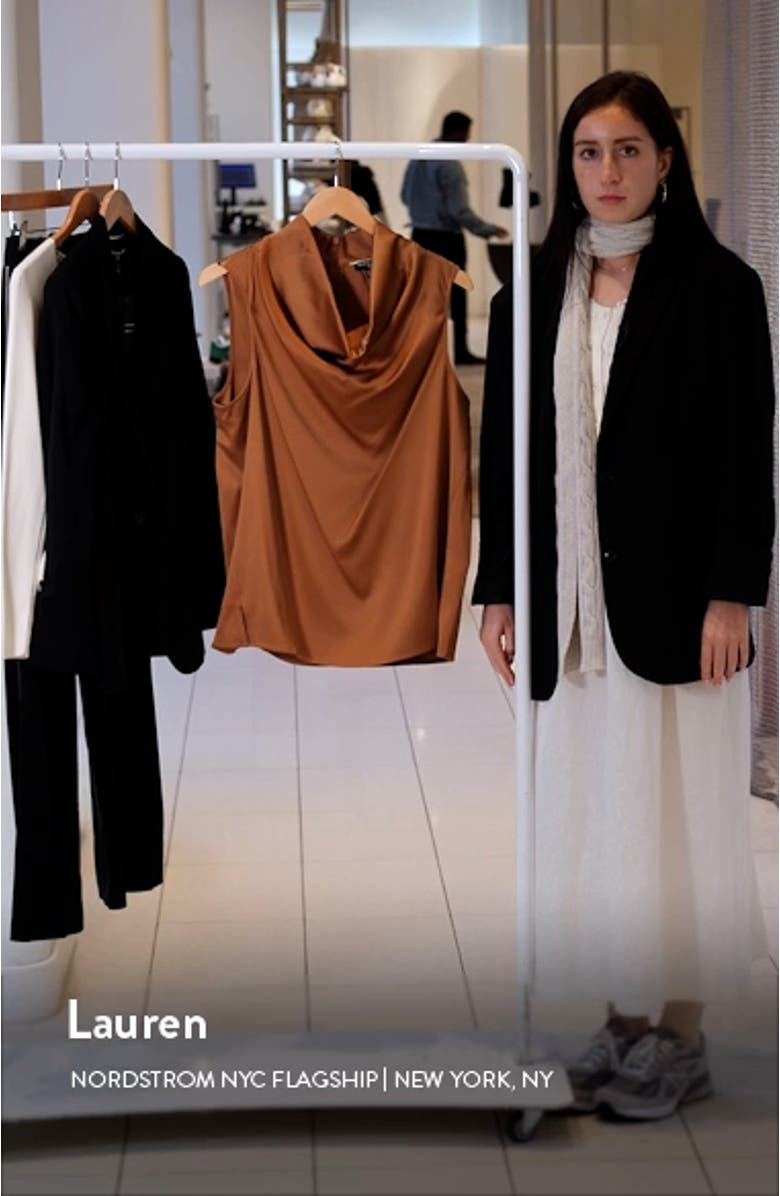 Manon Cowl Neck Sleeveless Satin Top, sales video thumbnail