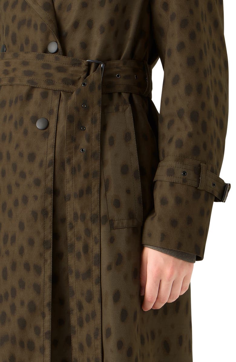 Akris punto Leopard Print Trench Coat, Alternate, color, Hazel-Bark