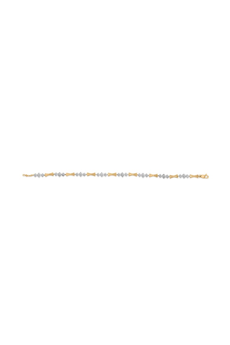 10k Gold 1/3 Cttw Diamond Miracle Set Bar and Link Bracelet - 7.75" Inches, Alternate, color, Yellow