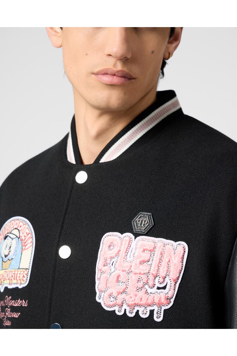 College Bomber Ice Cream Monsters Men, Alternate, color, black