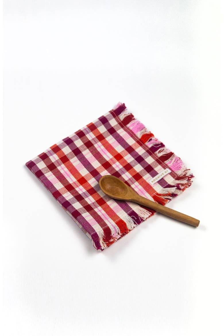 Noel Red Plaid Cotton Party Napkins, Set of 4, Alternate, color, Red