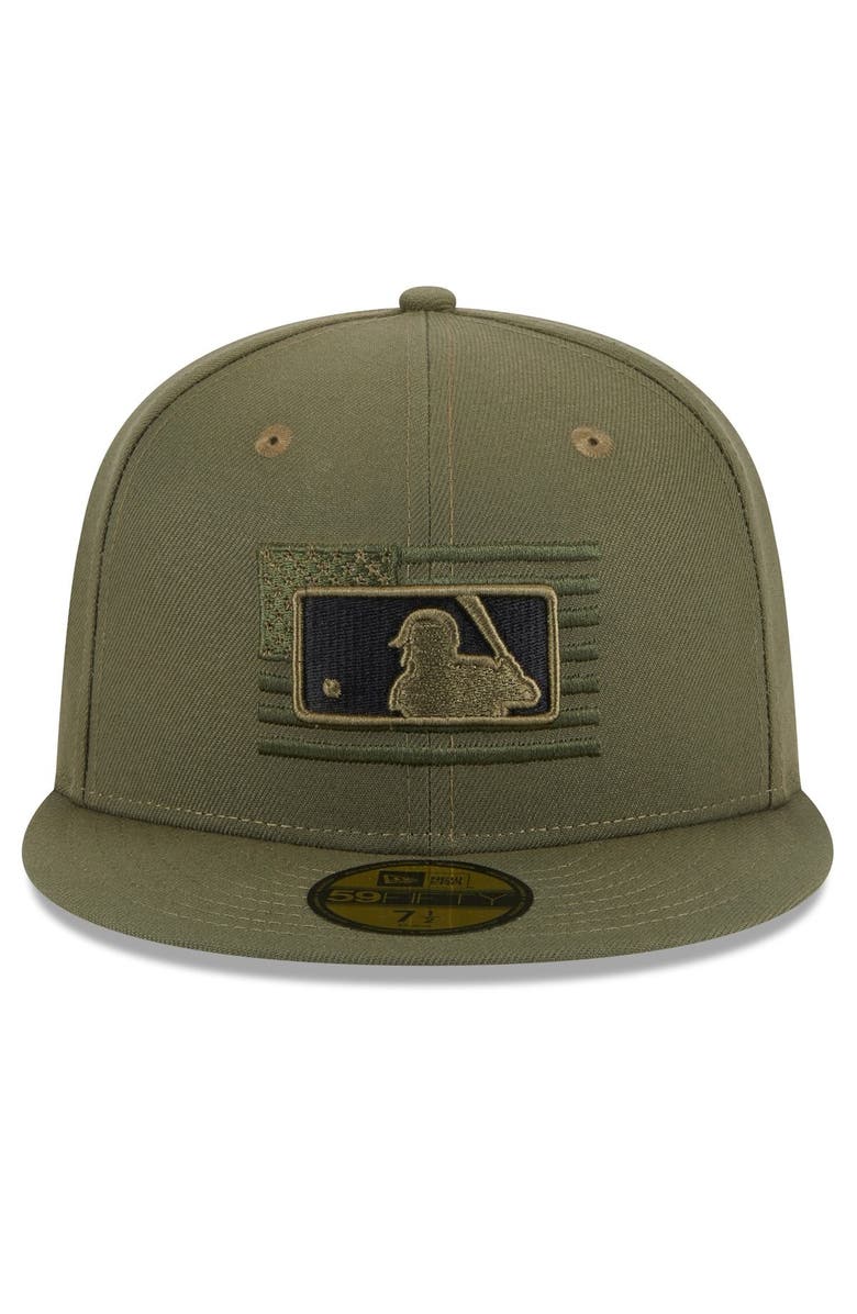 New Era Men's New Era Green MLB 2023 Armed Forces Day On-Field 59FIFTY Fitted Hat, Alternate, color,