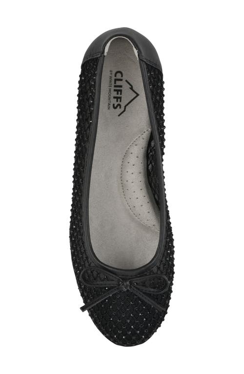 Cliffs By White Mountain Carlicia Rhinestone Mesh Ballet Flat In Black Fabric