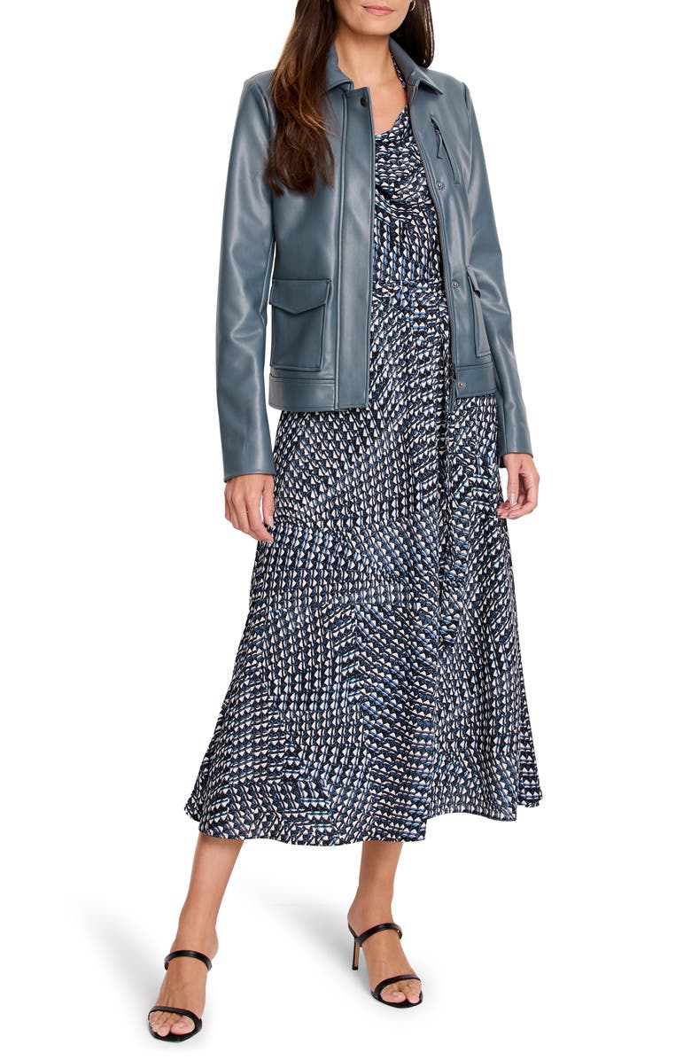 NIC+ZOE Downtown Faux Leather Jacket, Alternate, color, Patina