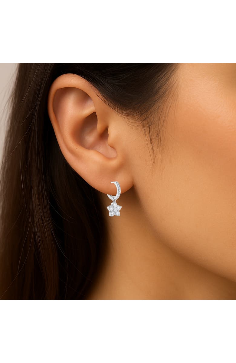 Donatello Gian Floral Crystal Drop Earrings, Alternate, color, Silver