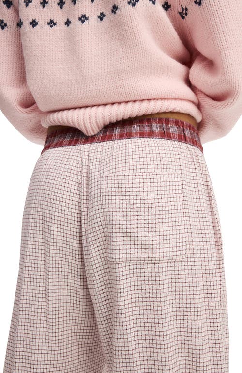 Cotton On Body Flannel Wide Leg Pant In Pink