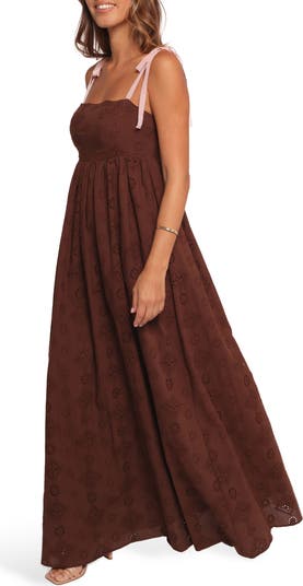 Odessa Cotton Eyelet Maxi Dress