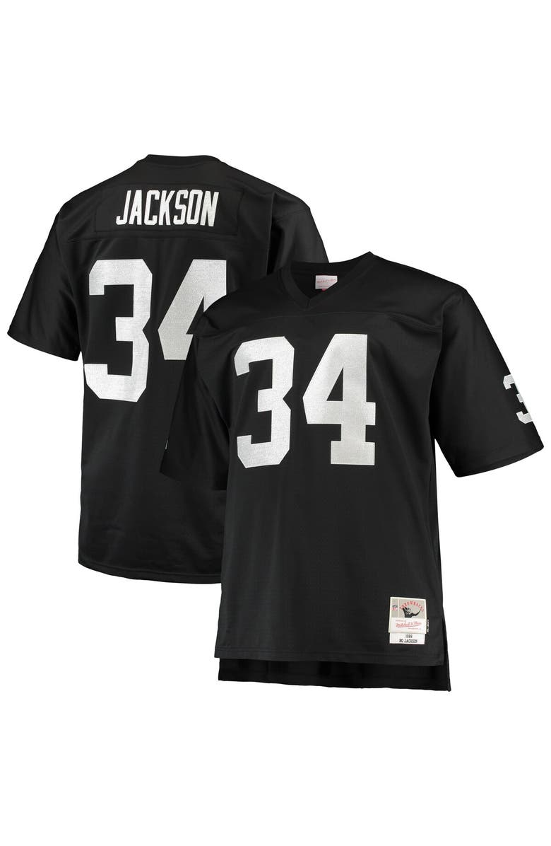 Mitchell & Ness Men's Mitchell & Ness Bo Jackson Black Las Vegas Raiders Big & Tall 1988 Retired Player Replica Jersey, Alternate, color, Black