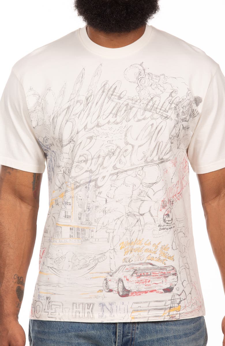 Billionaire Boys Club Sketch Graphic T-Shirt, Alternate, color, Gardenia
