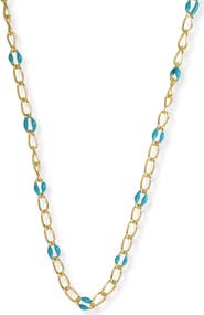Argento Vivo Sterling Silver Enamel Station Coffee Bean Necklace