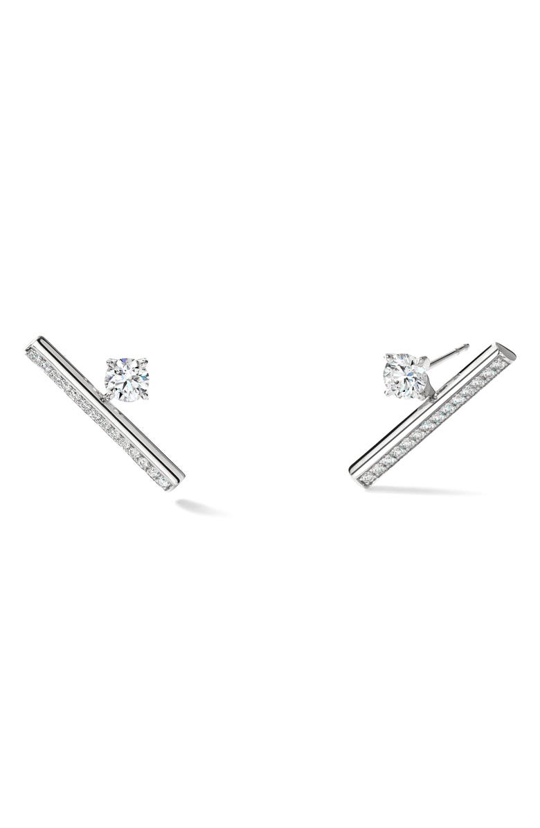 HEARTS ON FIRE Barre Floating Diamond Climber Earrings, Main, color, White Gold/ Diamond