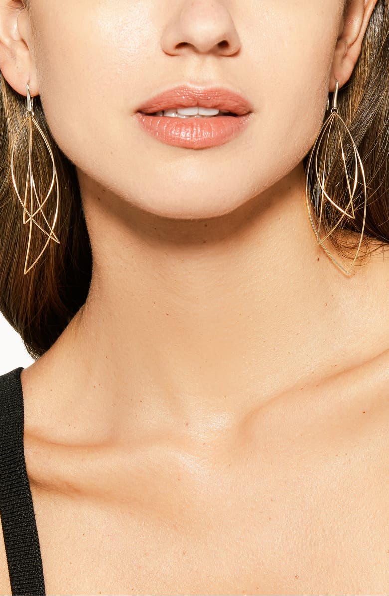 LANA 14K Gold Multicurved Marquise Earrings, Alternate, color, Yellow